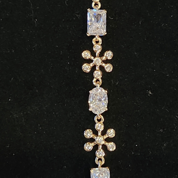 Dazzling Gold and Silver Moissanite Snowflake And Cz Bracelet #35 - Picture 2 of 4